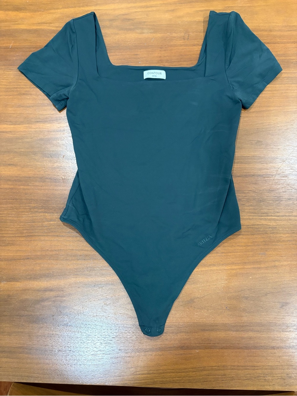 Aritzia Original Contour Manner Squareneck Bodysuit in Dark Green